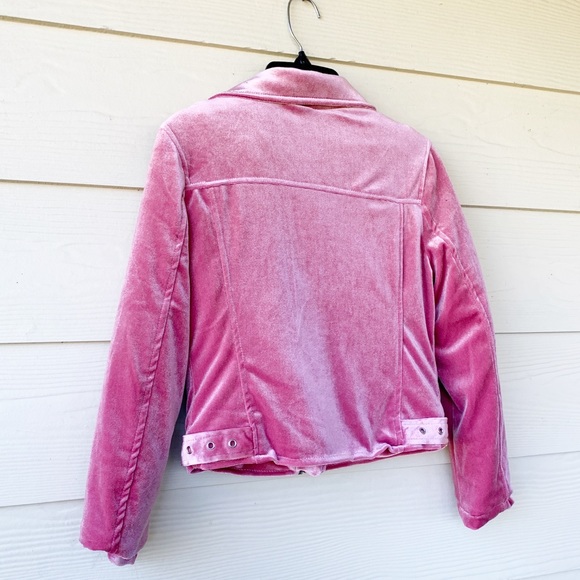 🆕Urban Republic Girls Pink Velvet Moto Jacket (M) - Picture 3 of 4
